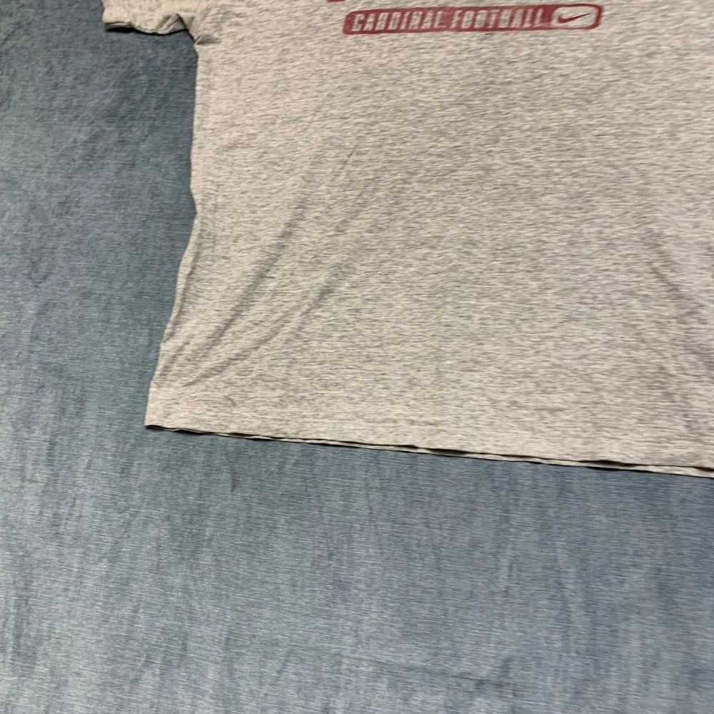 Nike Team Stanford Cardinal Football Shirt Mens Medium Heather Gray Swoosh Logo